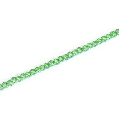 2MM FACETED ROUND CRYSTAL BEADS - APPROX 200 PCS - GREEN