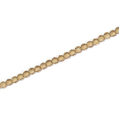 2MM FACETED ROUND CRYSTAL BEADS - APPROX 200 PCS - LIGHT BROWN