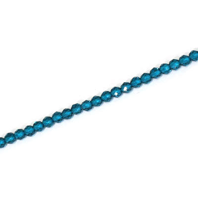 3MM FACETED ROUND CRYSTAL BEADS - APPROX 125 PCS - BLUE ZIRCON