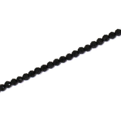 3MM FACETED ROUND CRYSTAL BEADS - APPROX 125 PCS - BLACK