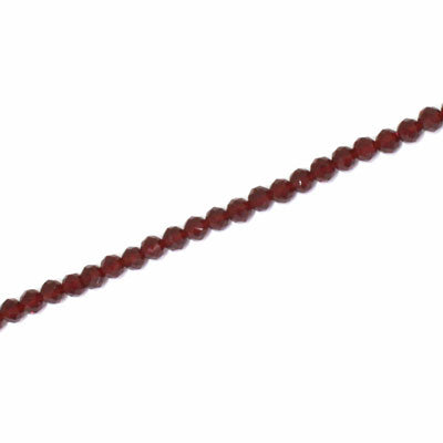 3MM FACETED ROUND CRYSTAL BEADS - APPROX 125 PCS - DARK RED