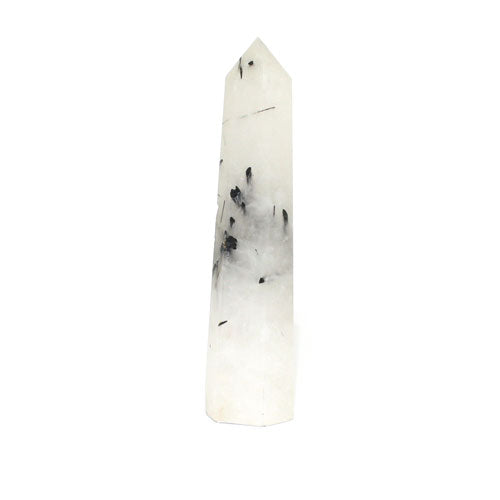 TOURMALINATED QUARTZ POINT 10CM