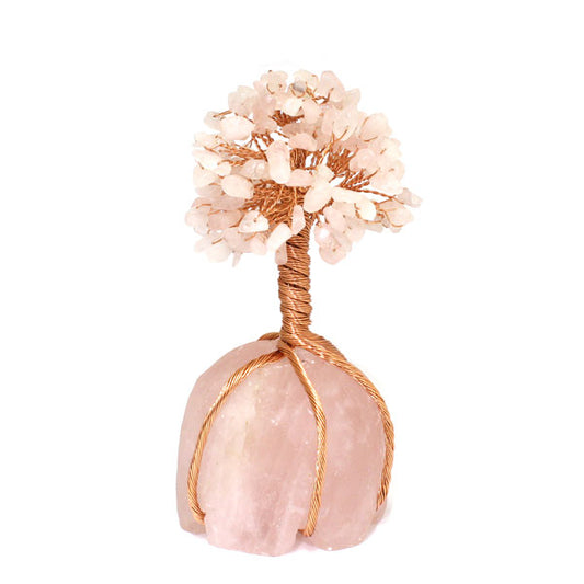 ROSE QUARTZ GEMSTONE TREE APPROX 14CM