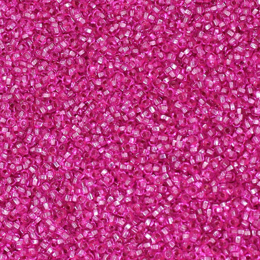 #11/0 ROCAILLES  - APPROX 40G - SILVER LINED PINK