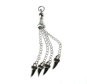 silver chain tassels 2pcs