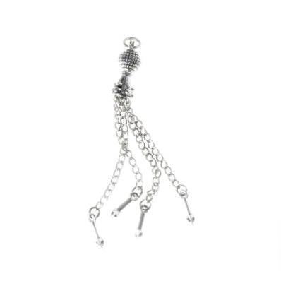 silver chain tassels 2pcs