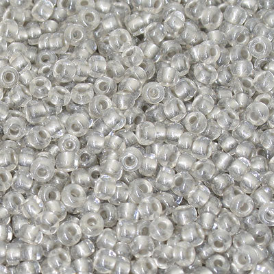 #8/0 ROCAILLES - APPROX 40G - SILVER LINED SILVER