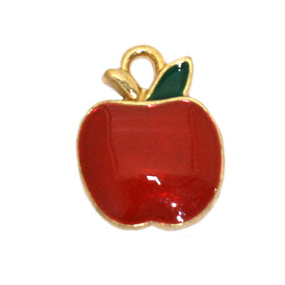 APPLE CHARM 15 MM GOLD / RED / GREEN - 5 PCS