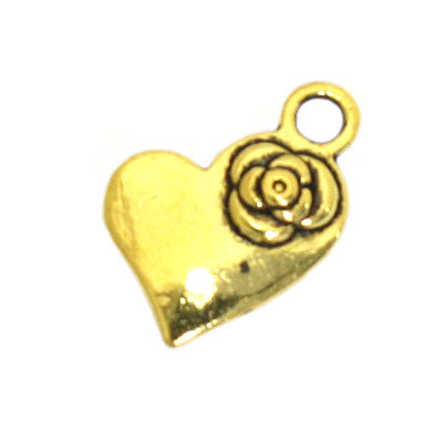 HEART CHARM 14 MM GOLD - 20 PCS