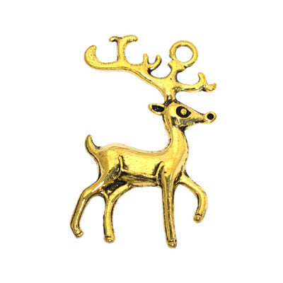 REINDEER CHARM 36 MM GOLD - 5 PCS