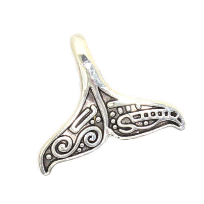 WHALE TAIL CHARM 17 X 20 MM SILVER - 8 PCS