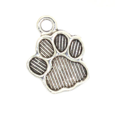DOG PAW CHARM 15 MM SILVER - 20 PCS