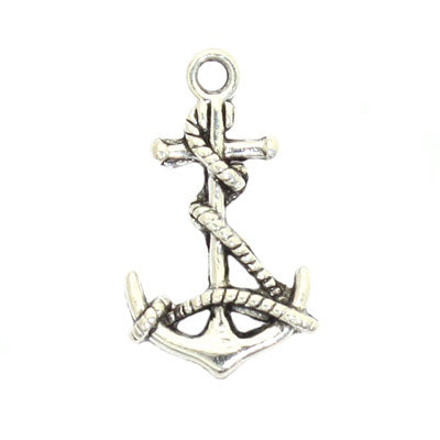 ANCHOR CHARM 18 MM SILVER - 20 PCS