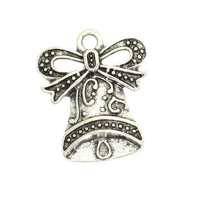 BELL CHARM 18 MM SILVER - 10 PCS