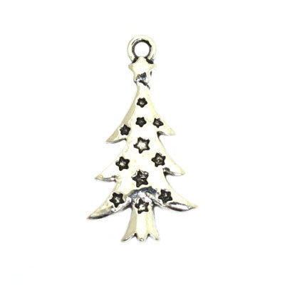 CHRISTMAS TREE 26 MM SILVER - 20 PCS