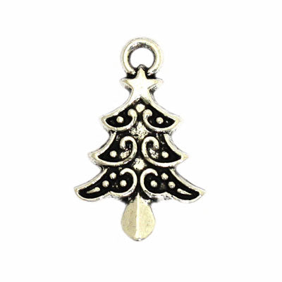 CHRISTMAS TREE 21 MM SILVER - 20 PCS