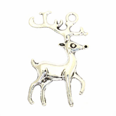 REINDEER CHARM 36 MM SILVER - 5 PCS