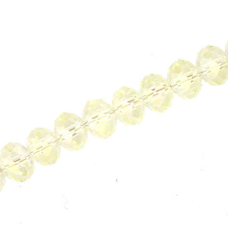10 X 8 MM CRYSTAL RONDELLE  BEADS LIGHT YELLOW - APPROX 72 / PCS