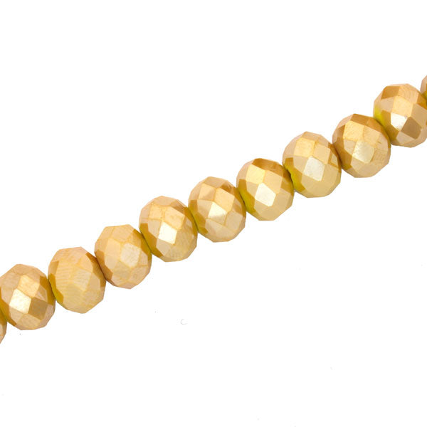 8 X 6 MM CRYSTAL RONDELLE BEADS MUSTARD - APPROX 72 / PCS