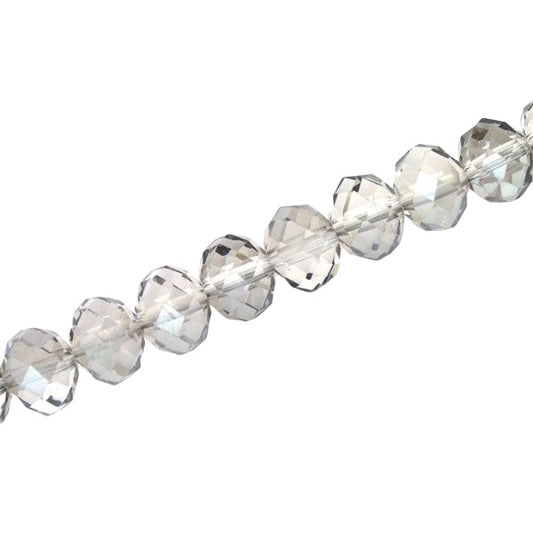 10 X 8 MM CRYSTAL RONDELLE  BEADS GREY - APPROX 72 / PCS