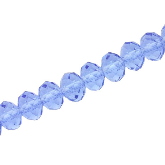 10 X 8 MM CRYSTAL RONDELLE  BEADS BLUE - APPROX 72 / PCS