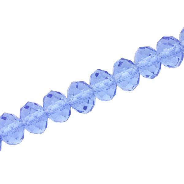 10 X 8 MM CRYSTAL RONDELLE  BEADS BLUE - APPROX 72 / PCS