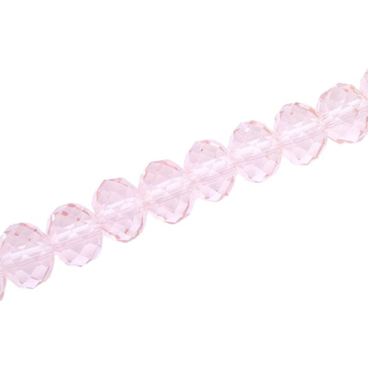 10 X 8 MM CRYSTAL RONDELLE  BEADS LIGHT PINK - APPROX 72 / PCS