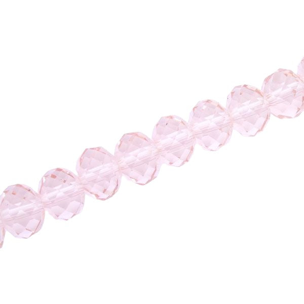 10 X 8 MM CRYSTAL RONDELLE  BEADS LIGHT PINK - APPROX 72 / PCS