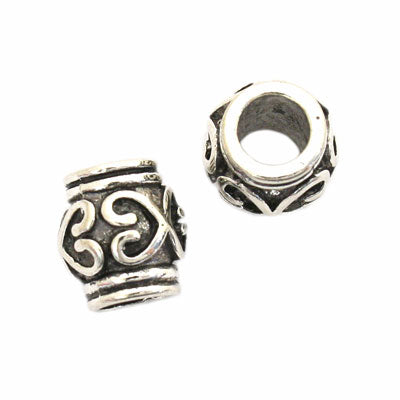 10 MM (5 MM HOLE) SILVER BEADS - 10 PCS