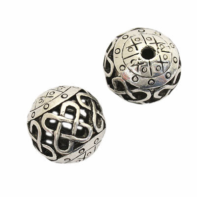 14 MM SILVER BEADS - 3 PCS