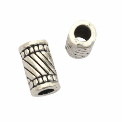 11 X 6 MM SILVER BEADS - 20 PCS