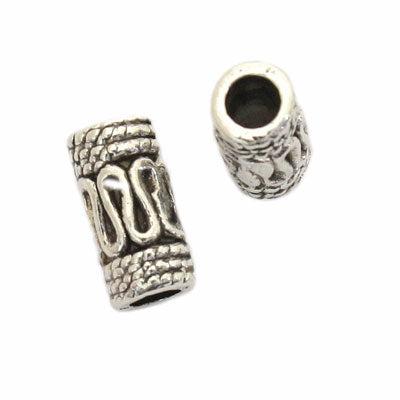 10 X 5 MM SILVER BEADS - 28 PCS