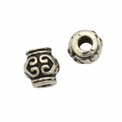 7 X 6 MM SILVER BEADS - 30 PCS