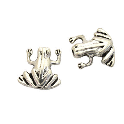12 MM SILVER FROG BEADS - 20 PCS
