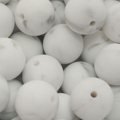 18 MM ROUND SILICONE BEADS MARBLE - 3 PCS
