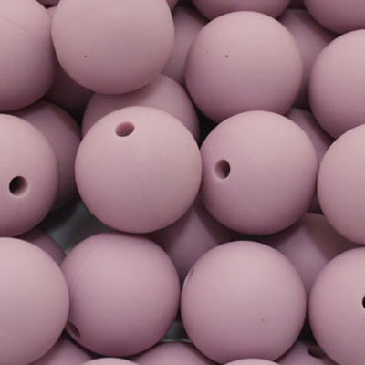 18 MM ROUND SILICONE BEADS LIGHT LILAC - 3 PCS