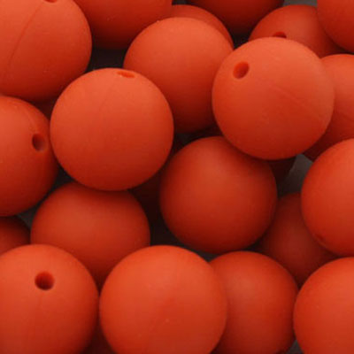 18 MM ROUND SILICONE BEADS RED - 3 PCS
