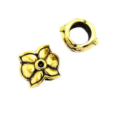 9 MM (6 MM HOLE) GOLD BEADS - 10 PCS