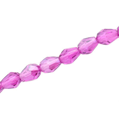 8 X 6 MM CRYSTAL TEARDROP BEADS DARK PINK - APPROX 65 PCS