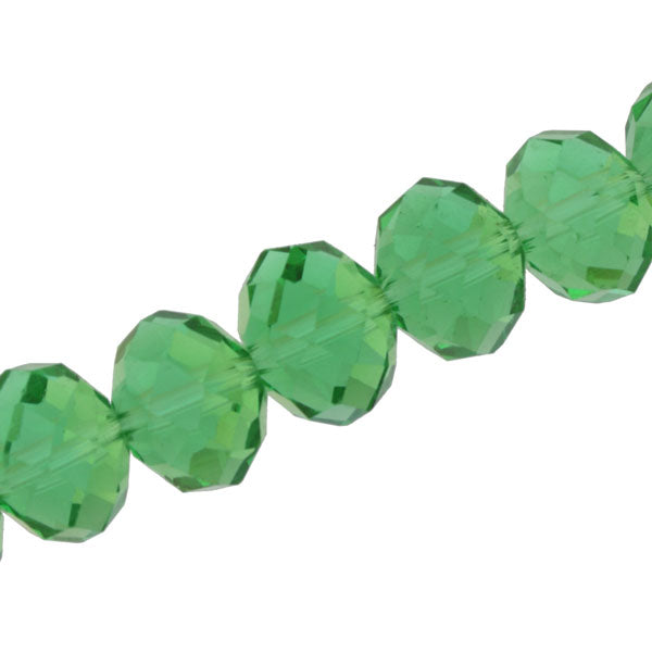 17 X 13 MM CRYSTAL RONDELLE BEADS GREEN - APPROX 24 / PCS
