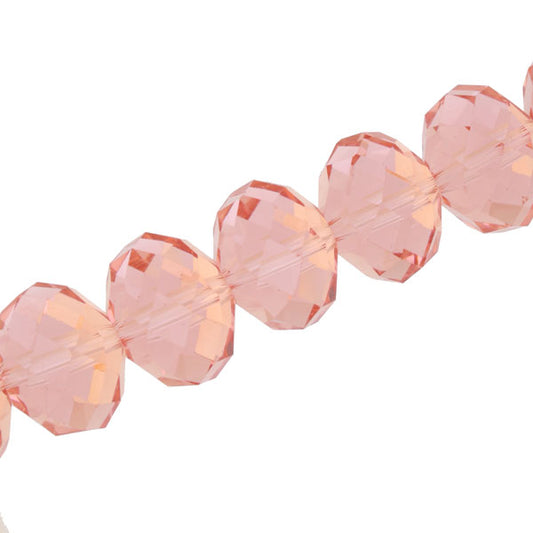17 X 13 MM CRYSTAL RONDELLE BEADS LIGHT PEACH - APPROX 24 / PCS