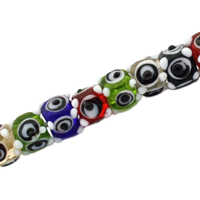 8 MM GLASS CUBE BEADS MIX COLOURS - 64 PCS