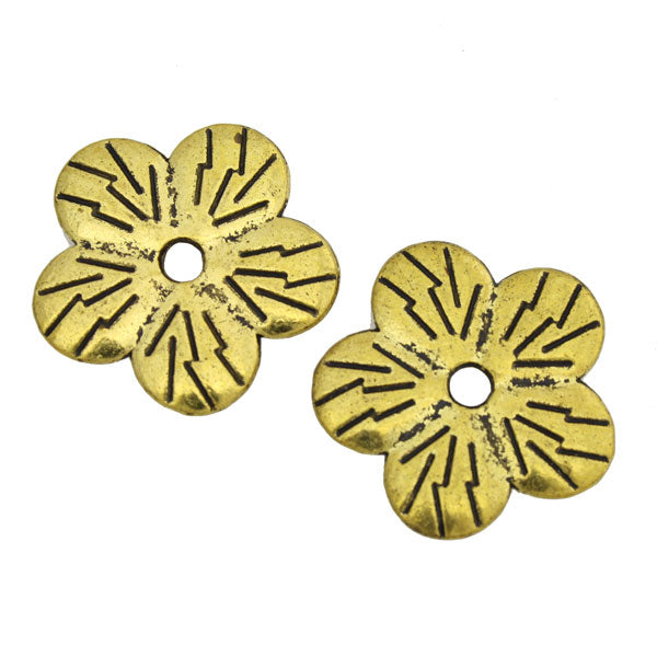 22 Mm Gold Flower Disc - 8 Pcs | All About Beads