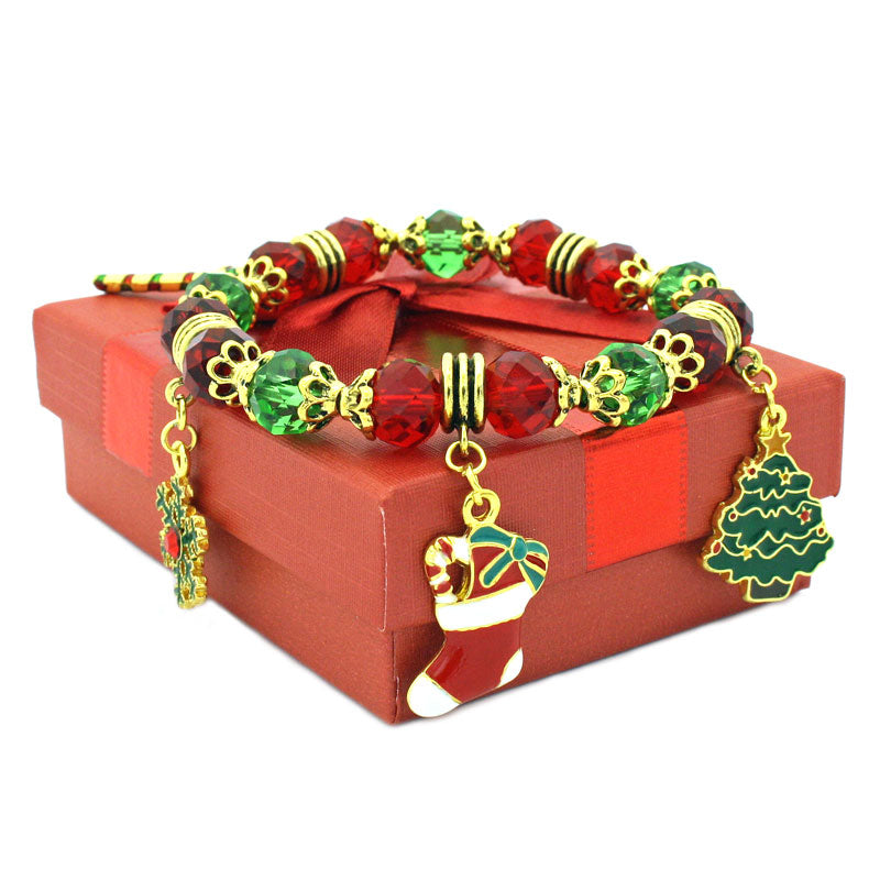 CHRISTMAS CHARM BRACELET KIT - GREEN / RED / GOLD