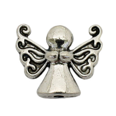 15 MM SILVER ANGEL BEADS - 8 PCS