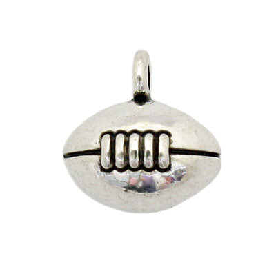FOOTBALL CHARM 12 MM SILVER - 6 PCS