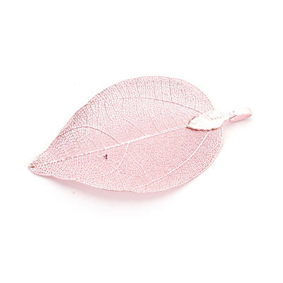LEAF PENDANT / CHARM APPROX 60 MM PINK - 1 PC