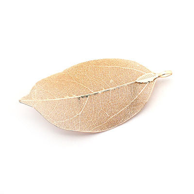 LEAF PENDANT / CHARM APPROX 80 MM ROSE GOLD - 1 PC
