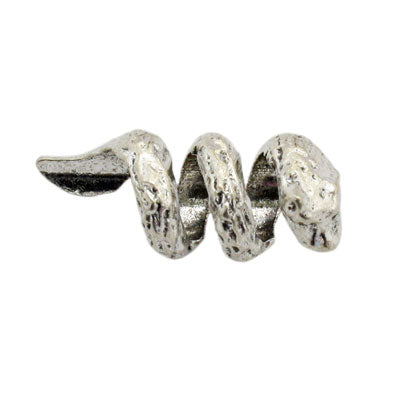 18 X 12 MM (7MM HOLE) SILVER SNAKE BEAD - 4 PCS