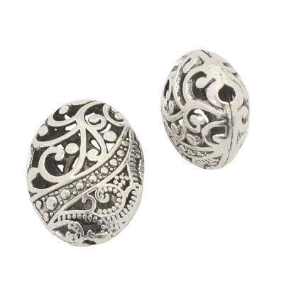 22 X 17 MM SILVER BEADS - 4 PCS